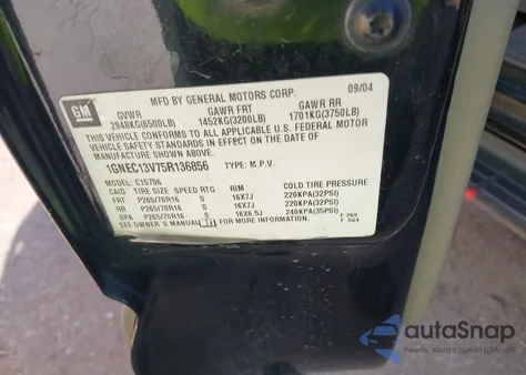 2005 Chevrolet Tahoe Ls from USA, damaged, VIN 1GNEC13V75R136856